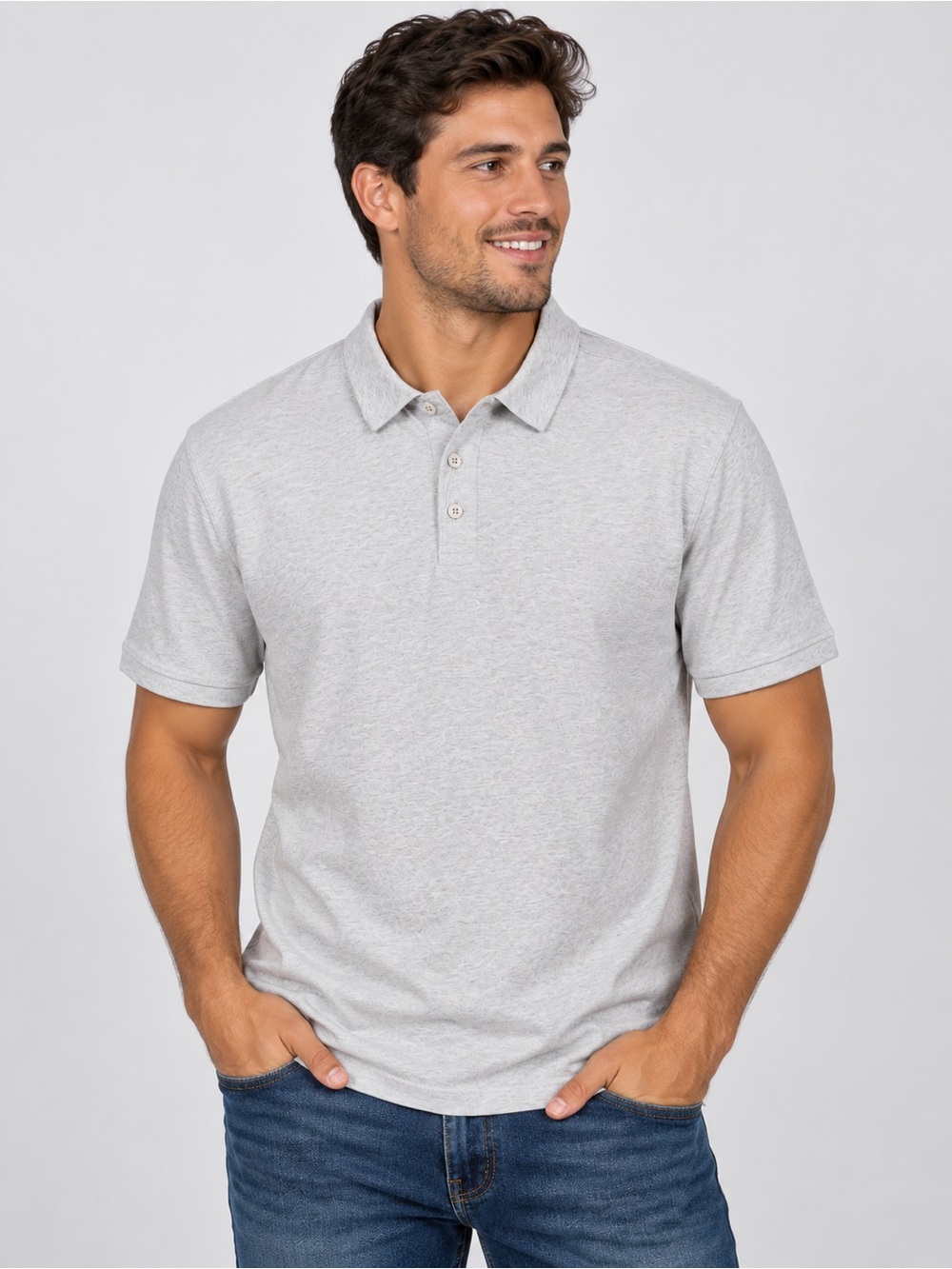 Goodfellow & Co Light Gray Heather Polo Shirt